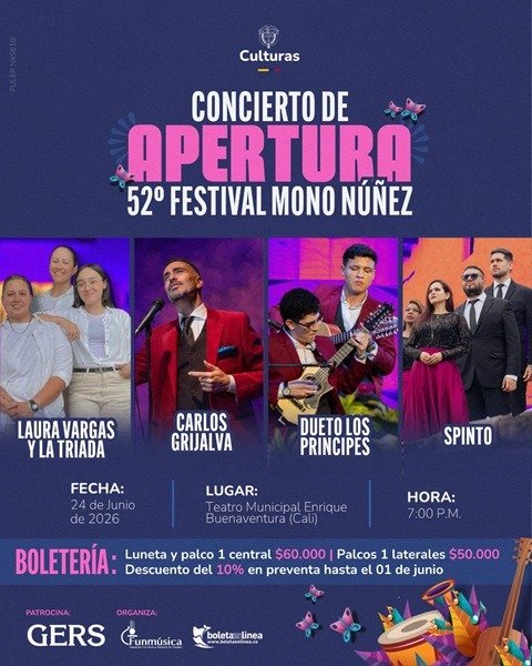 Mono Núñez en Cali Celebra la Gran Fiesta.