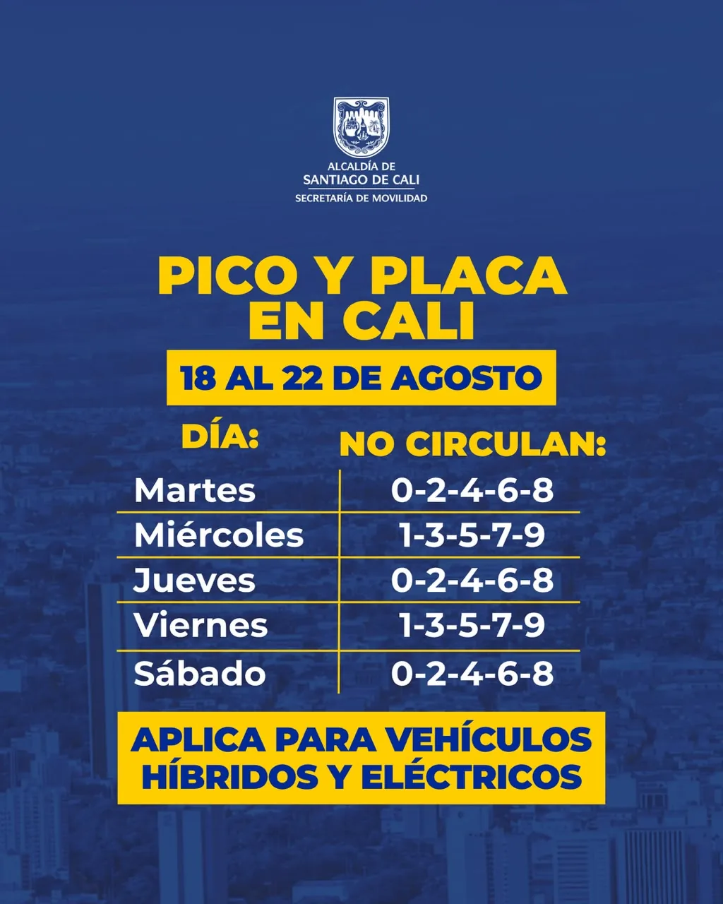 Pico y Placa Solidario Vuelve para Despejar las Vías en Cali Durante la Atención de la Emergencia.