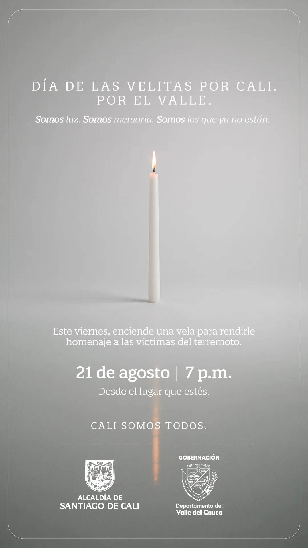 Cali Encenderá una Velita con Amor de Comunidad por la Paz y el Consuelo.