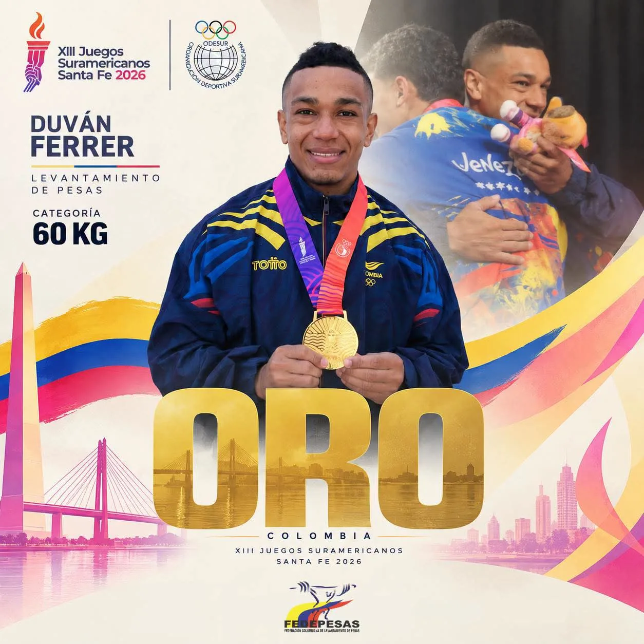 Duván Ferrer Conquista Tres Medallas de Oro en el Levantamiento de Pesas.