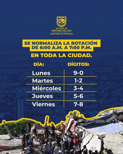 Cali Retoma Pico y Placa Habitual.